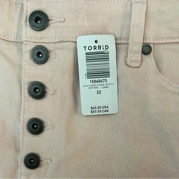 Torrid Womens 5 Inch Vintage Stretch High-rise Shorts Denim Plus Size 22 Pink - Picture 4 of 13